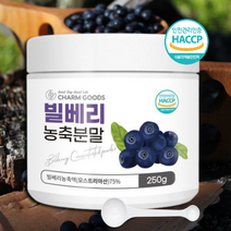 건강선물 빌베리 농축 분말 + 사은품증정 HACCP인증 효능 오스트리아산 야생블루베리 파우더 가루, 빌베리분말 250g(+스푼증정), 250g, 1개