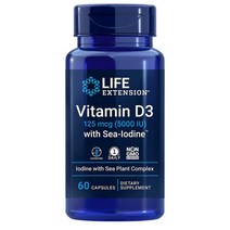 해외 Life Extension 비타민 D 해양 요오드 60캡슐, 1개