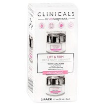 SpaScriptions Clinicals- 리프트 앤 펌 데이 앤 나이트 크림 세트 콜라겐 포함 - 2팩 (48.2g/1.7온스)