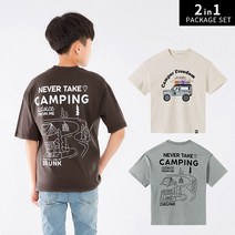 고스트리퍼블릭 주니어 고스트리퍼블릭주니어 주니어 미니멀 오버핏 반팔 티셔츠 1+1 패키지 (P002032729)