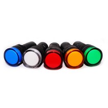 방향지시등 깜빡이전구 전구 후진등led 턴시그널 16mm 패널 장착 신호 전원 Led 표시등 파란색 녹색 빨간, 한개옵션1, 15 220V White
