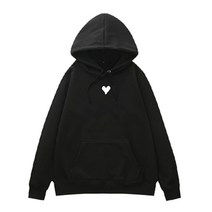 감성갤러리 가을겨울 베이직 레이어드 따뜻한 기모 루즈핏 하트 여성 후드티 S-C003