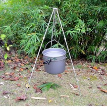 캠핑 삼각대 더치 오븐 랜턴 바베큐 화로 모닥불 BBQ 삼발이 스탠드 냄비걸이, 블랙