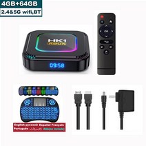 HK1 RBOX K8 비디오 디코딩 미디어 플레이어 셋톱 수신기 안드로이드 13 TV 박스 RK3528 64GB 5G 와이, 09 4GB 64GB KB_03 영국 플러그