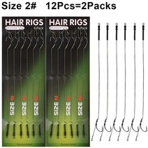 다용도 채비리더 잉어 낚시 후크 꼰 라인과 준비가 만든 보일리 미끼 묶인 액세서리 12 개, 02 Size-2  12PCS