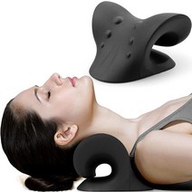 베개안마기 목 어깨 스트레처 릴랙서 지압 견인 장치 통증 완화용 마사지 베개 정렬, [02] Black
