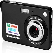 카메라 18mp 컴팩트 디지털 빈티지 사진 사진 레코더 2.7quot tft 스크린, 검은색, SD 카드 없음