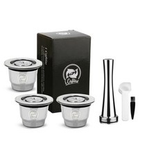 미니커피머신 커피머신캡슐 캡슐머신 업소용 가정용 커피머신 Nespresso Machine /Lattissima Touch Tamper Spoon 용 ICafilas 재사용 스테인레, [11] 3C1T