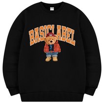 [베이직라벨/오늘출발] 베어딩 맨투맨 오버핏 맨투맨 티셔츠 커플 긴팔 빅사이즈 남녀공용 ZAMD_0009