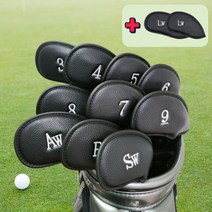 다원트 골프 아이언 커버 세트 레트로 블랙 고급 PU 가죽 10+2P 골프채 헤드