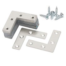 스테인레스 스틸 L-조인트 90 도 직각 고정 철판 코너 브래킷 나사 포함 8 개 10 20, 03 40mm x 40mm-10pcs