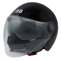 벤시 오픈페이스 오토바이 헬멧 Y-2, 유광블랙, 투명, XL