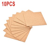 비전보드 코르크 게시판 보드 사각 코르크 코스터 매트 자기 접착 DIY 백킹 시트 홈 바용 10x10cm 10