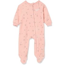 Reebok 여아용 원피스 집업 점프수트 커버올 슬립 앤 플레이 푸티/원지 파자마 파우더 핑크.
