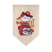 일본 삼각형 플래그 고양이 프린트 짧은 커튼 이자카야 입구 파티션 주방 레스토랑 출입구 장식 커튼, [01] 20x30cm, [01] Hook Loop, [13] S13-Triangle Curtain