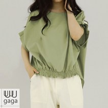 유유가가 여자 트럼펫 반팔 백스타일 리본 주름셔츠 블라우스