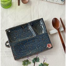 피어몰 이천도자기 손화 직사각 도시락 3구 찬기 20cm, 화이트, 화이트