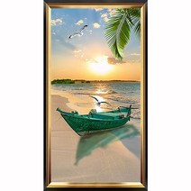 히여 보석 십자수 DIY 패키지 3D 90여종 도안 소형 중형 대형 시리즈, 1세트, 62. 풍경 해변가 BH-260