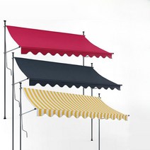 이동식 행거형 주택 가게 상가 어닝 고정식 테라스 창문 빗물막이, 짙은 녹색 음영 천 + 흰색 브래킷