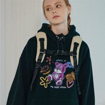 [천삼백케이] [꼼파뇨] DTP Night Bear 후드티 (블랙)