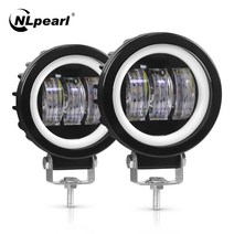 nlpearl 30w 광장 5d led 작업 표시 줄 오프로드 트럭 보트 트랙터 4x4 atv 자리 빔 바 안개 빛 자동차 운전 램프, 2PCS-Ring-Square_4