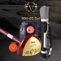 빅토리 파크골프채 NM-05 6종세트(파크골프채 골프백 파우치 볼빅공 볼마커 볼홀더), 레드, 레드&블랙, 화이트