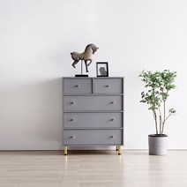 동서가구 LV 넬리 600/800 깊은서랍장 6종, 05. 800 4단 5칸 서랍장 그레이(919965)
