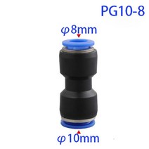 서비스니플 단 고압호스 신주 니뿔 닛불 공압 피팅 플라스틱 커넥터 PU 4mm 6mm 8mm 10mm 공기 물 호스 튜, 12 PG10-8