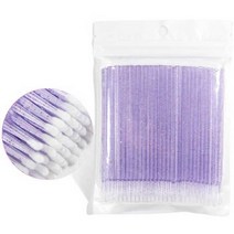 일회용 마이크로 브러쉬 속눈썹 연장 개별 면봉 도구, 플라스틱, Purple 100pcs, Purple 100pcs