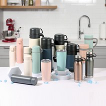 락앤락 이지 보온병 텀블러 스테인레스 원터치 테이블 머그 텀블러 보온보냉병, 아이보리-02_이지텀블러 500ml