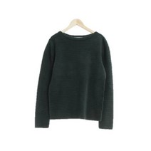 유니클로 카키 스트라이프 면혼방 긴팔티 남자 5586