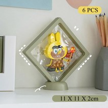 피규어 투명 아크릴 진열장 진열대 전시장 장식장 받침대 투명 블라인드 박스 디스플레이 케이스 6/12 개, 01 6pcs Green