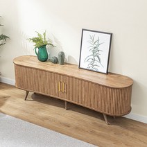 리버퍼니쳐 세시아 템바보드 고무나무 원목 라운드 1800 거실장 RH0634, 월넛