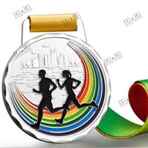 러닝 러너 골드 메달 트로피 상 목 리본 익스프레스 다양한 기념품 학교 스포츠 제작, customized content, Silver medal G