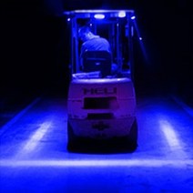 지게차 안전빔 LED 라인 램프 레이저빔 라인의 안전사고 방지 후방 사이드등 155mm, 원형 자석판