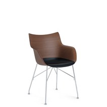 Kartell(카르텔) 의자 「Q우드 D」 W55D57H81좌면 높이 43(cm) 다크우드블랙크롬 SFCH-K5913-SC 필립·스탈크 [국내 총 대리점 정규품]