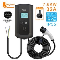 전기차충전기 전기차충전케이블 가정용 전기차 충전기 EV 충전기 Type2 케이블 32A Wallbox 함께 IEC62196-, 05 7.6KW 32A 1 Phase_01 Type2