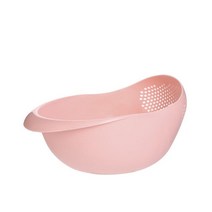 과일세척기 초음파세척기 야채세척기 다채로운 두꺼운 주방 쌀 세척기 체 세척 대야 플라스틱, 분홍