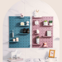 무타공 대형 타공판 제작 거치대 가족 어린이집 현관문 마스크 걸이 인테리어 선반, 단품, 블루