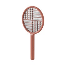 sothing 방향물 접이식 전기 모기채 모기등채 가정용 롱래스팅 다기능 파리 전기채 LED, 메이플 리프 레드
