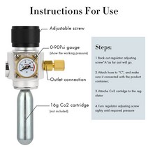 co2레귤레이터 분배기 레귤레이터 이탄 0-90Psi Co2 조절기 홈 양조용 Tr21 * 4 ~ 3/8-24UNF 실린더 변환, 한개옵션0