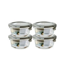 락앤락 유로 오븐글라스 원형 380ml_그레이_4개