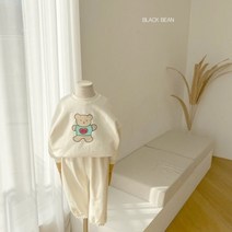 당일배송 블랙빈 심쿵상하세트 상하복 유아 아동 봄가을 등원룩 상하복 형제 자매룩