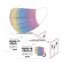MAME 국산 마스크 데이바이데이 세이브미 마스크 대형 100매, 레인보우