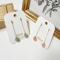 셀러허브(잡화) 데일리 미니 체인 드롭 원석 수공예 귀걸이 은침s
