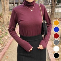 [당일배송] 여성 기모 목 폴라티 6color