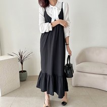 주디앤 여성 도로시 뷔스티에 프릴 롱 원피스