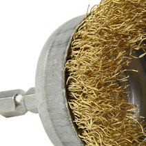 컵브러쉬 연마육각 생크 황동 도금 강철 와이어가 있는 50mm 컵 브러시 드릴 로터리 금속 녹 제거 연마 핸, 한개옵션0
