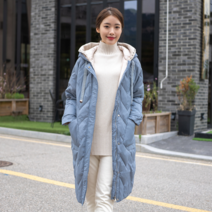 모슬린 여성 엄마옷 니트 후드 오리털 롱패딩점퍼 FJP110147 마담/미시옷/중년여성의류/빅사이즈/40대/50대/60대여성옷