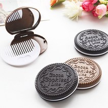 빗거울 세트 6.5CM 쿠키모양 헤어빗 머리빗 회사 학교 관공서 단체선물 판촉물 쿠기모양손거울 빗거울세트 머리빗